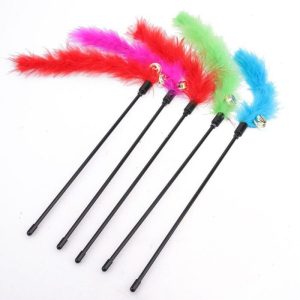 Cat Play Stick Teaser Toy With Feather