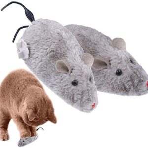 Clockwork Mouse Toy for Cats Cute Plush Rat Mechanical Motion Rats for Pets Kitten