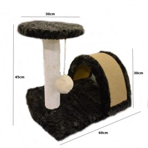 Cat Scratch Post Single Pole Round Top With Curve Scratcher